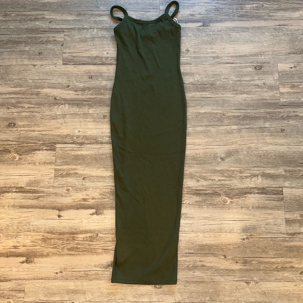 NWT Olive Green Ribbed Tank Dress